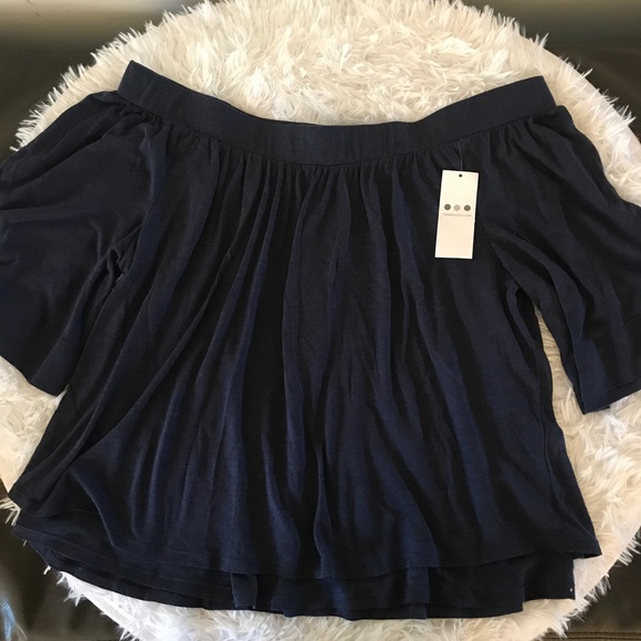 New Three Dots Off The Shoulder Flowy Top Tencel - Picture 2 of 7